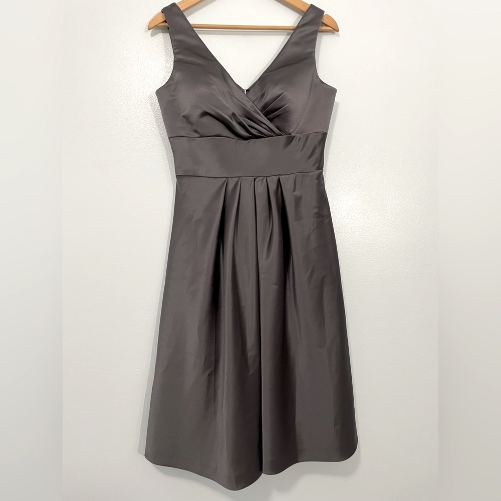 Bill Levkoff Charcoal Gray Midi Dress